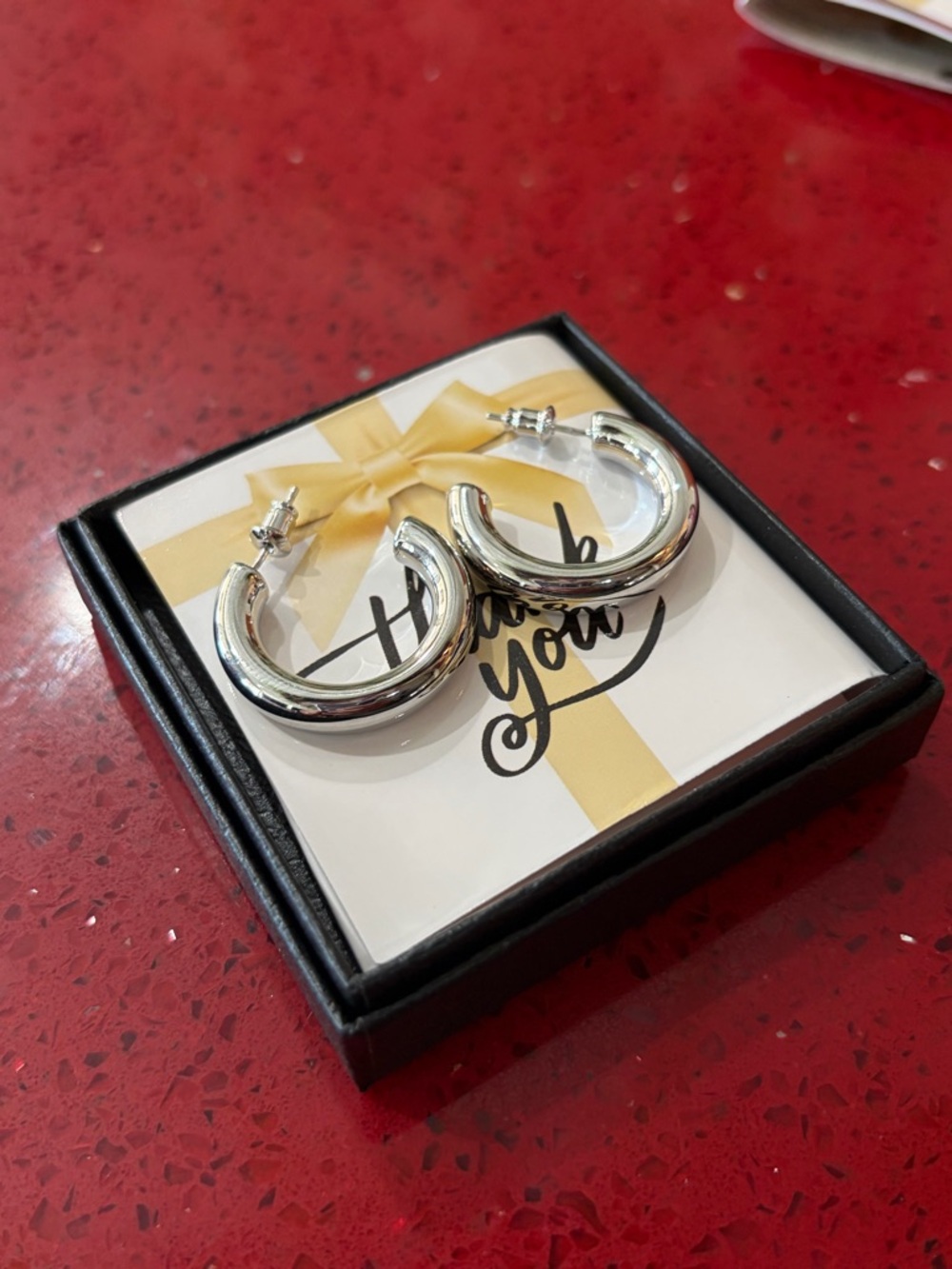 Classic Silver Chunky Hoop Earrings - Women Jewelry